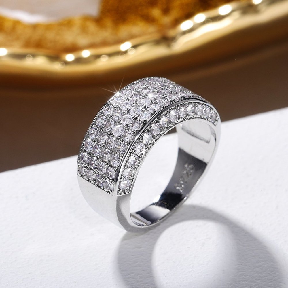 🎀925 Silver Plated Beautiful CZ Luxury Ring for Women Men, MLNN1176